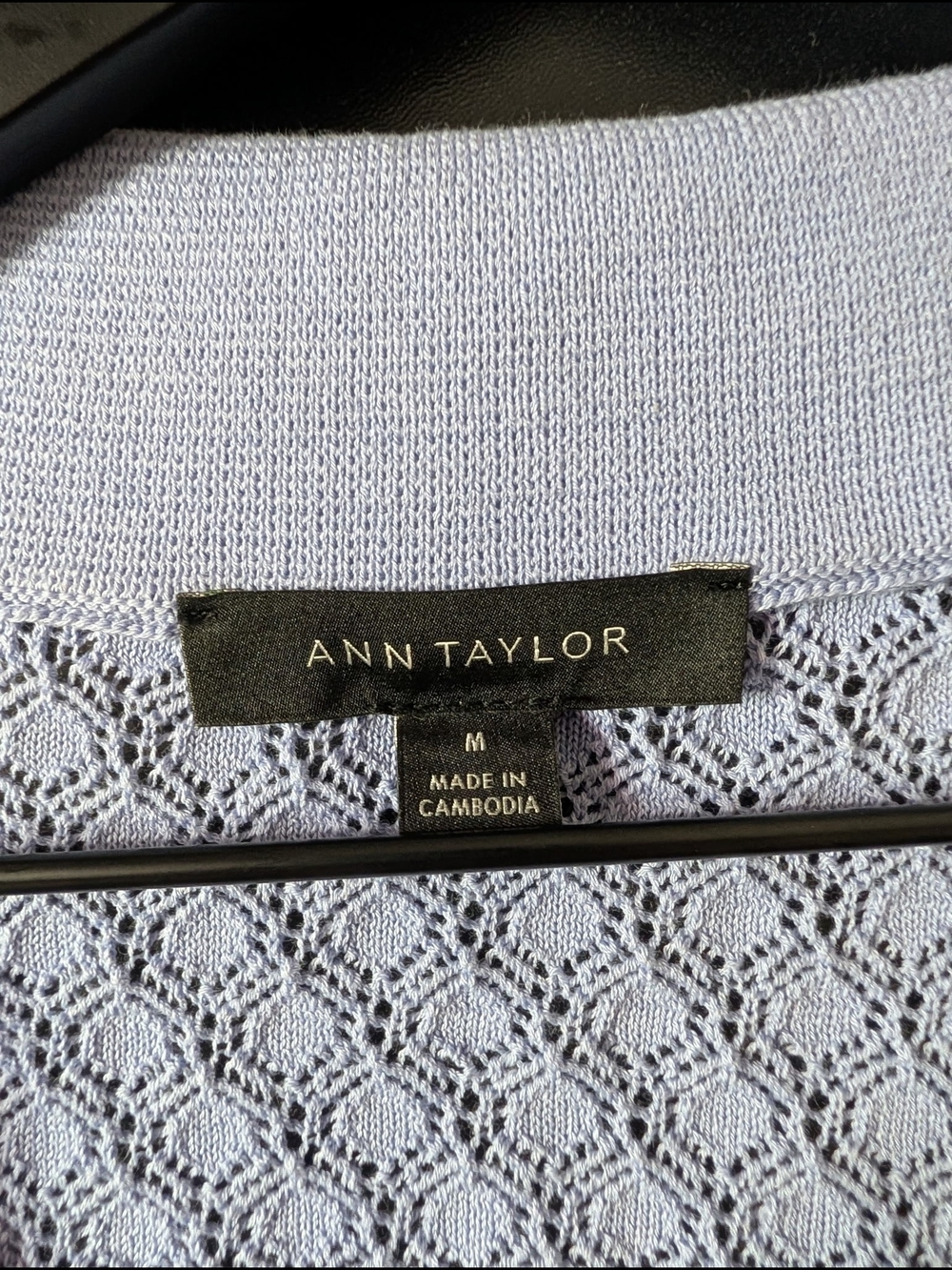 Ann Taylor Lilac Textured Knit Polo Sweater - Picture 7 of 8